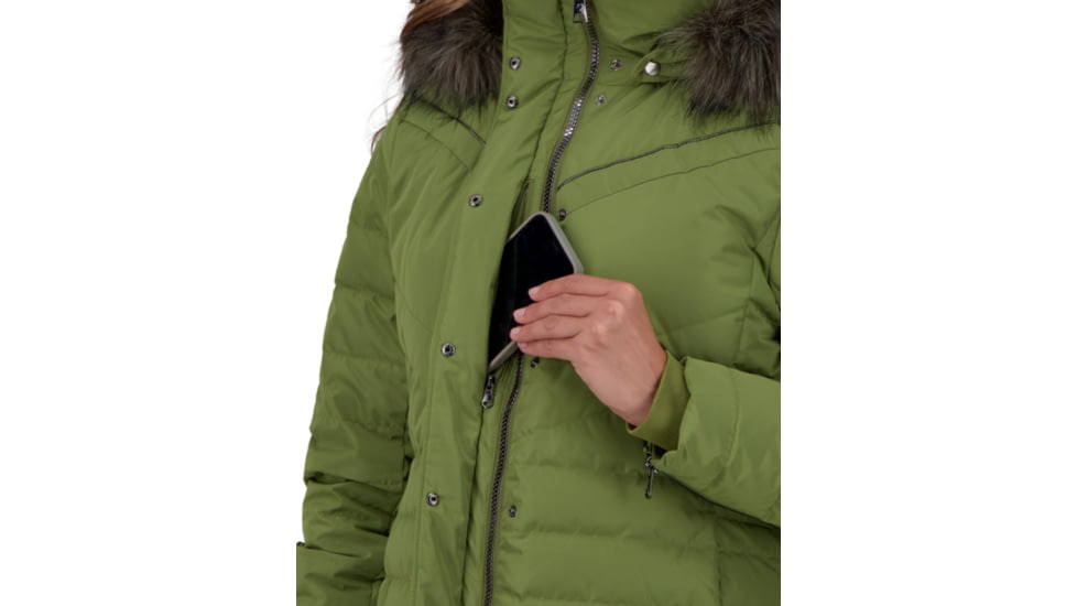 Obermeyer Blossom Down Parka w/Faux Fur - Womens, Saguaro, 4, 11181-21189-4
