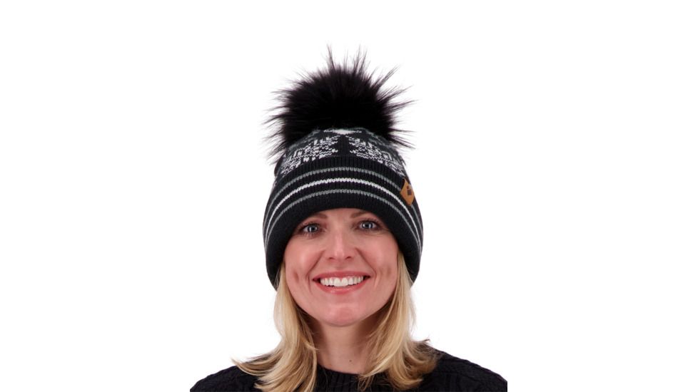 Obermeyer Dallas Knit Pom Hat - Womens, Black, 18049-BLACK-WOMEN