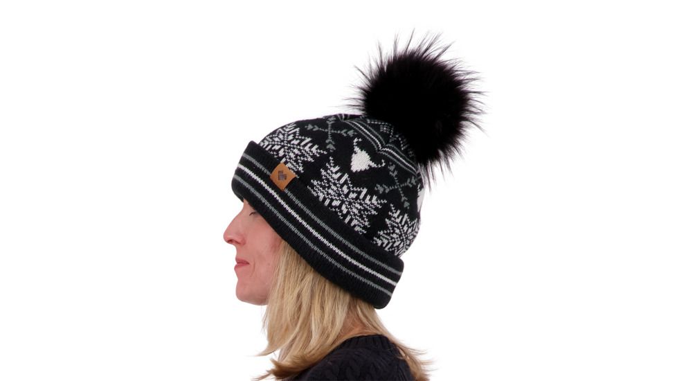 Obermeyer Dallas Knit Pom Hat - Womens, Black, 18049-BLACK-WOMEN