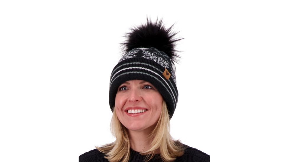 Obermeyer Dallas Knit Pom Hat - Womens, Black, 18049-BLACK-WOMEN