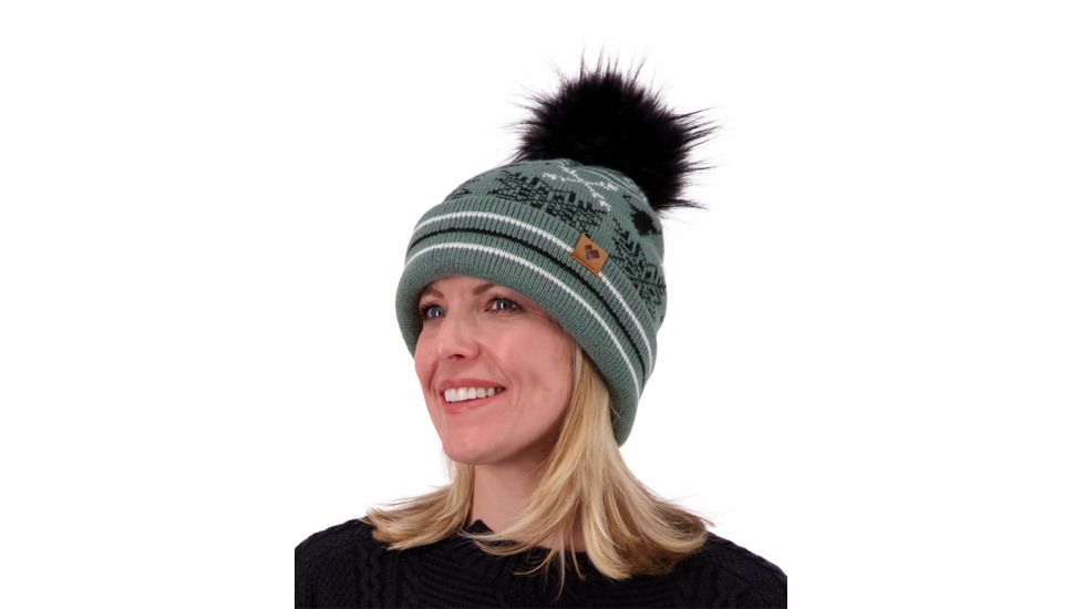 Obermeyer Dallas Knit Pom Hat - Womens, Sage, 18049-SAGE-WOMEN