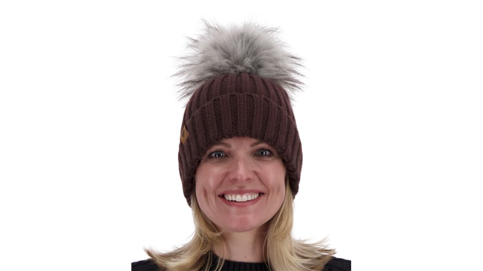 Obermeyer Denver Faux Fur Pom Hat - Womens, Wine-Not, 18048-WINE-NOT-WOMEN