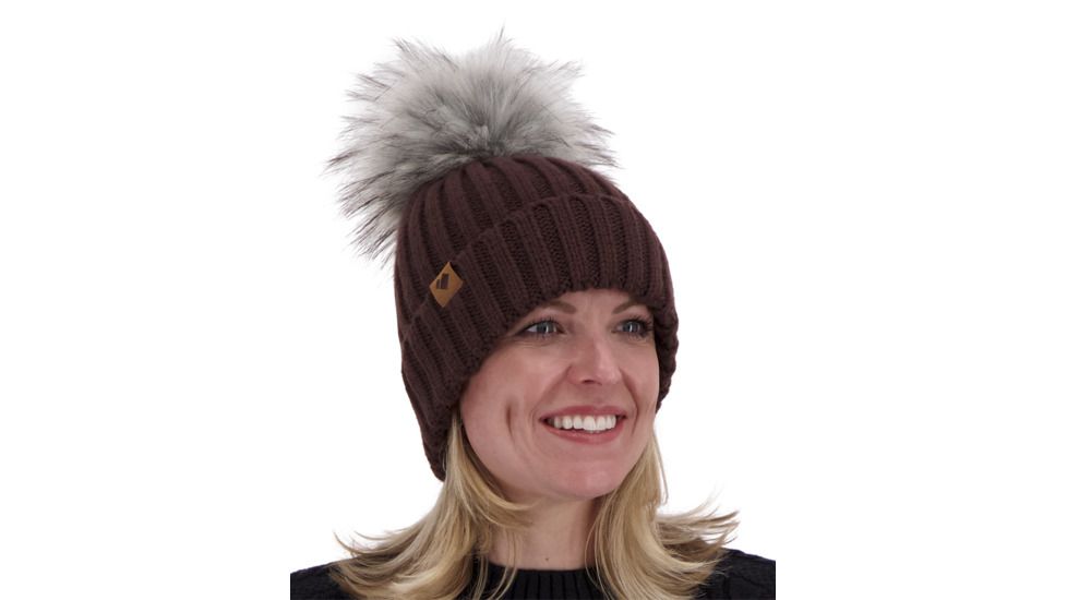 Obermeyer Denver Faux Fur Pom Hat - Womens, Wine-Not, 18048-WINE-NOT-WOMEN