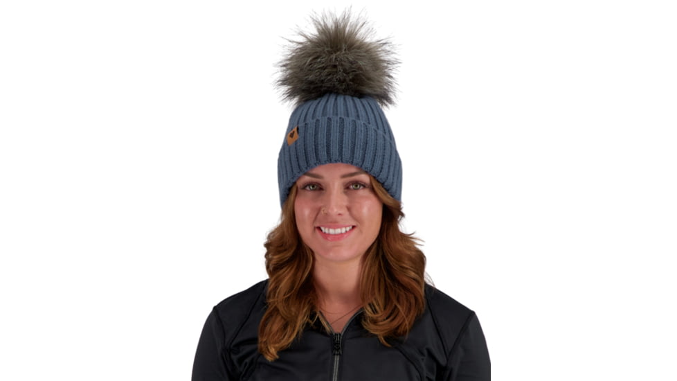 Obermeyer Denver FF Pom Beanie - Womens, Blue Ash, One Size, 18057-21168-ONE SIZE