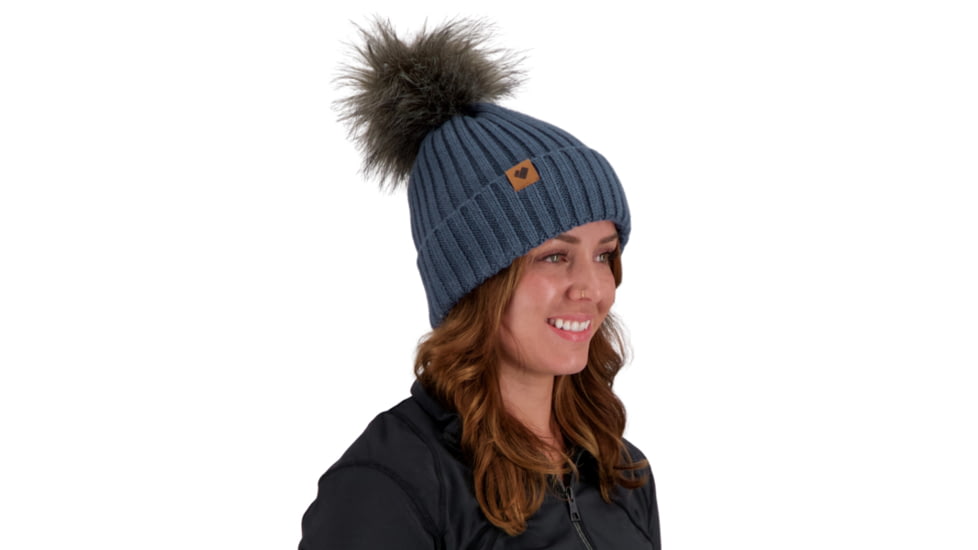 Obermeyer Denver FF Pom Beanie - Womens, Blue Ash, One Size, 18057-21168-ONE SIZE