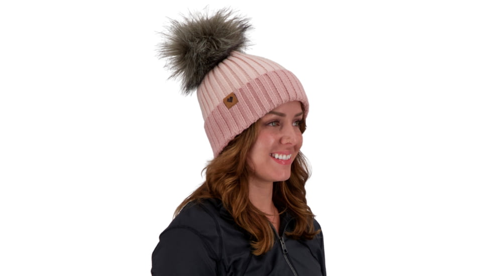 Obermeyer Denver FF Pom Beanie - Womens, Pink Sand, One Size, 18057-21050-ONE SIZE