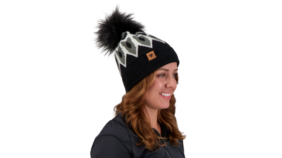 Obermeyer Fair Isle FF Pom Beanie - Womens, Black, One Size, 18068-16009-ONE SIZE