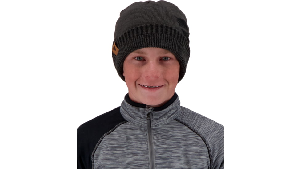 Obermeyer TB Eugene Beanie - Boys, Coal, One Size, 48015-20004-ONE SIZE