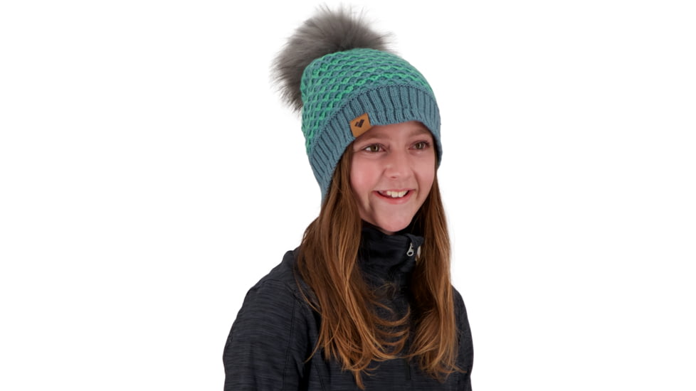 Obermeyer Tucson FF Pom Beanie - Girls, In Too Deep, One Size, 38016-21171-ONE SIZE