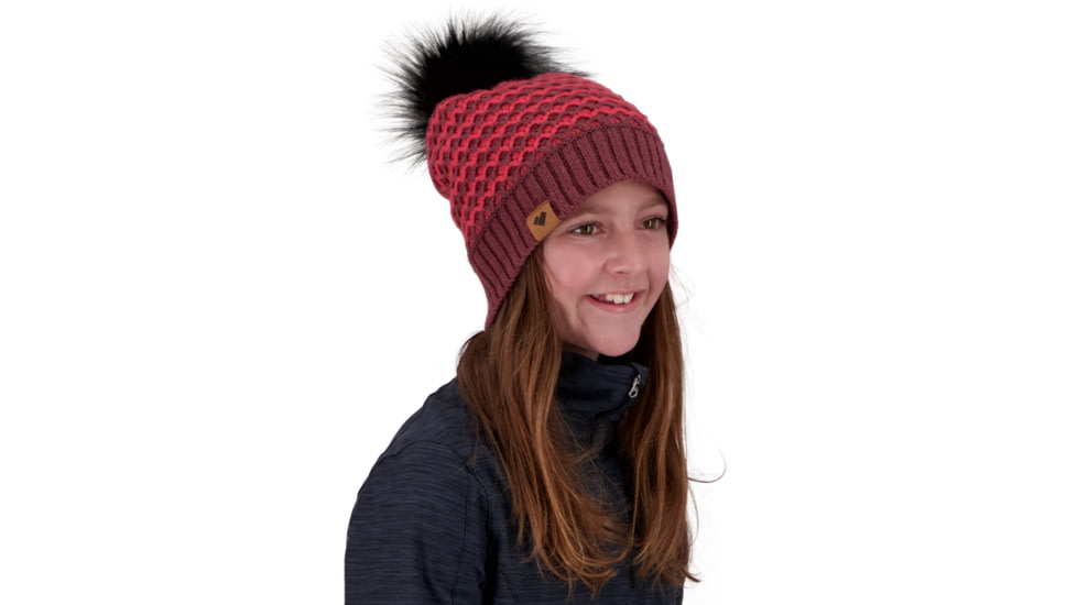 Obermeyer Tucson FF Pom Beanie - Girls, Wait Up, One Size, 38016-21079-ONE SIZE