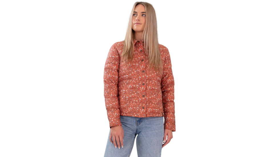 Obermeyer Willa Down Shirt - Women's, Extra Large, Rosewood Meadow, 14062-22147-XL