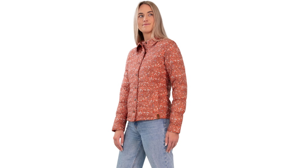 Obermeyer Willa Down Shirt - Women's, Extra Large, Rosewood Meadow, 14062-22147-XL