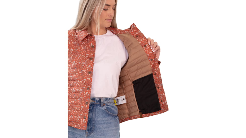 Obermeyer Willa Down Shirt - Women's, Extra Large, Rosewood Meadow, 14062-22147-XL
