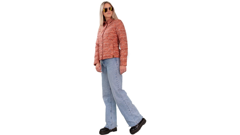 Obermeyer Willa Down Shirt - Women's, Extra Large, Rosewood Meadow, 14062-22147-XL