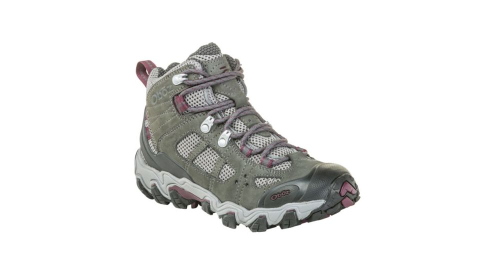 Oboz Bridger Vent Mid - Womens, Frost Gray/ Beet, Medium, 6, 24302-FGB-M-6