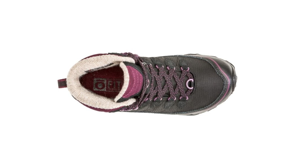 Oboz Juniper 6 Inch Insulated B-Dry - Womens, Eclipse Black/ Beet, Medium, 8, 80702-EBB-M-8