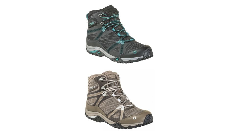 Oboz Lynx Mid B-DRY Hiking Boot - Womens, Black/Aqua, Morel Brown