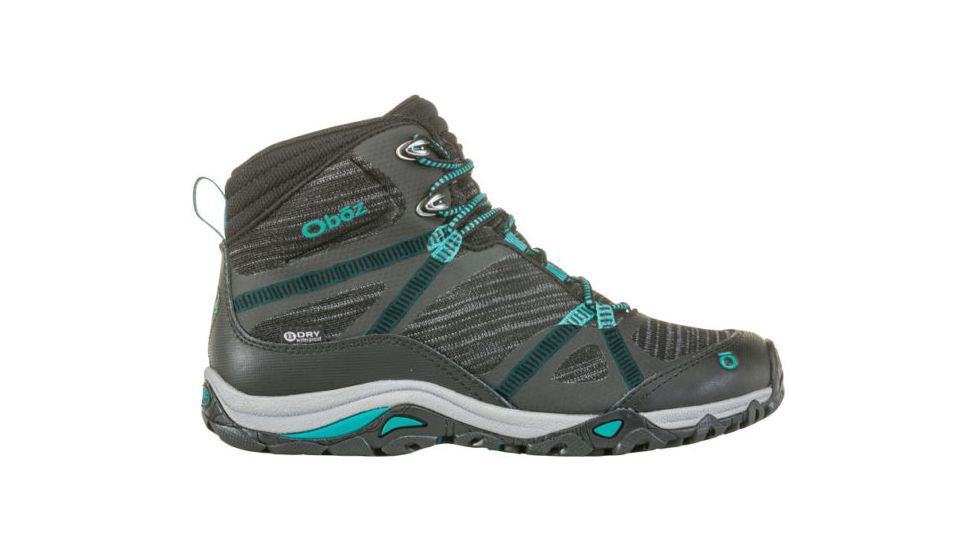 Oboz Lynx Mid B-Dry - Womens, Black/ Aqua, Medium, 9, 72802-BlackAqua-Medium-9