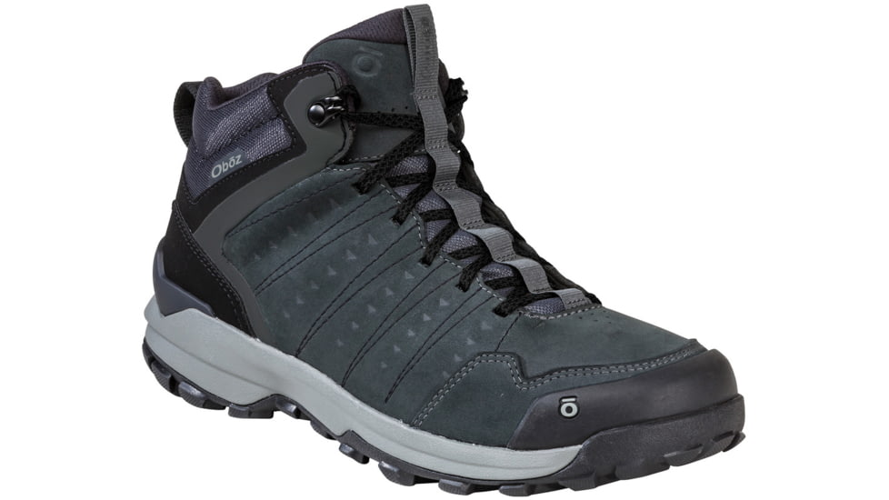Oboz Sypes Mid Leather B-DRY Hiking Shoes - Mens, Dark Shadow, 9, Medium, 77101-DrkShd-9-Medium