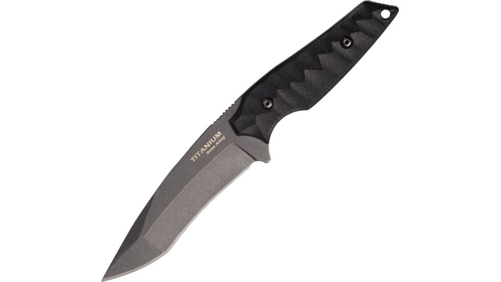 Ocean Master Tactical Fixed Blade Fixed Blade Knife, Black PE Blade, Black handle OMTK300