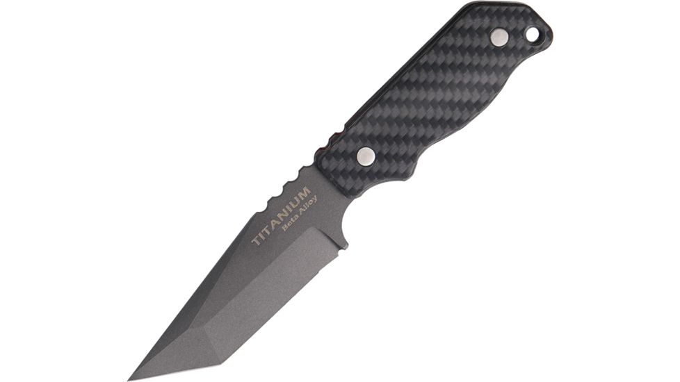 Ocean Master Tanto Fixed Blade Knife, Black PE Blade, Black handle OMTK175T