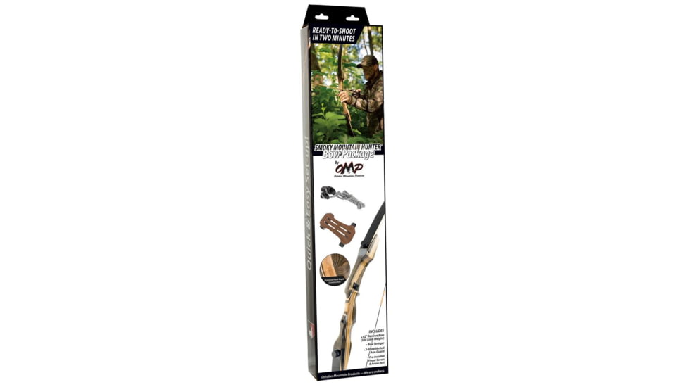 October Mountain Smoky Mountain Hunter Bow Package 62 in. 45 lbs RH, Brown 81274