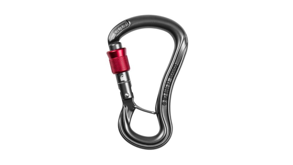 Ocun Condor HMS Screw Carabiner, Anthracite/Red, 3278-Antr/Red
