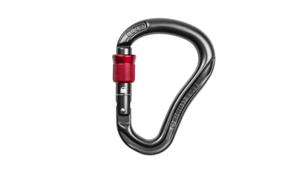Ocun Eagle HMS Screw Carabiner, Anthracite/Red, 4626-Antr/Red