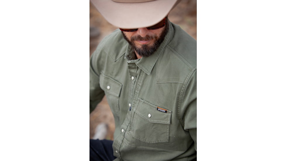 Off The Grid Surplus Earl Denim Shirt - Dusty Olive, OMWL325001DV06