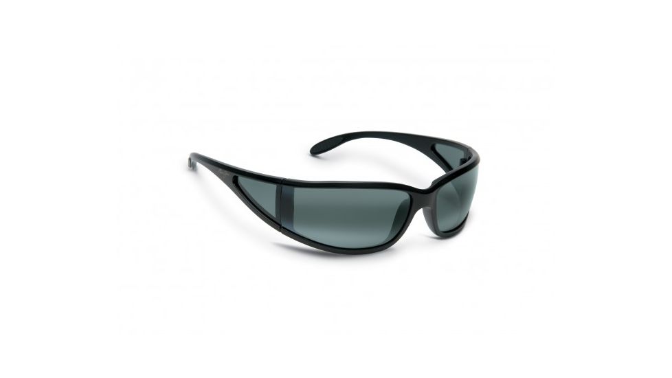 Maui Jim Offshore Sunglasses w/ Gloss Black Frame and Neutral Grey Lenses - 444-02, Quarter View