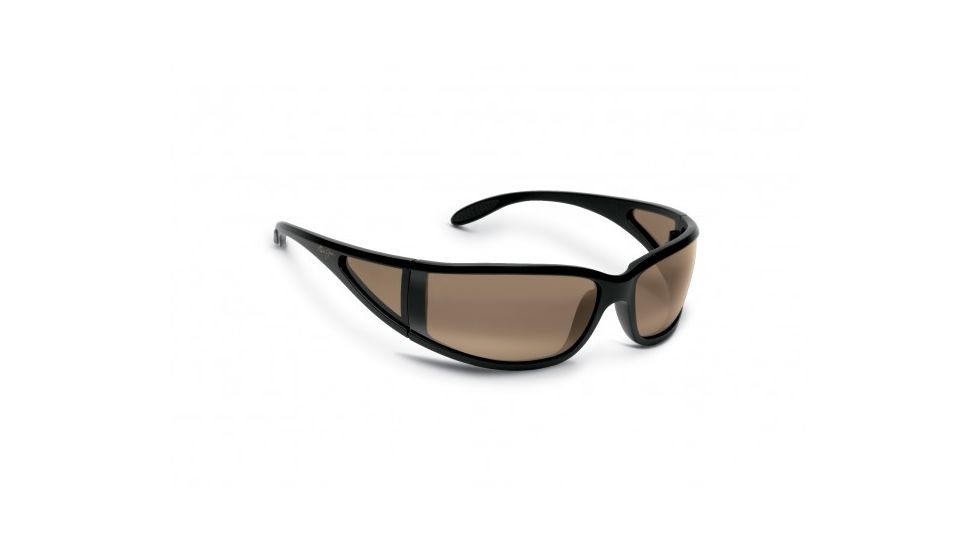 Maui Jim Offshore Sunglasses w/ Gloss Black Frame and HCL Bronze Lenses - H444-02, Quarter View