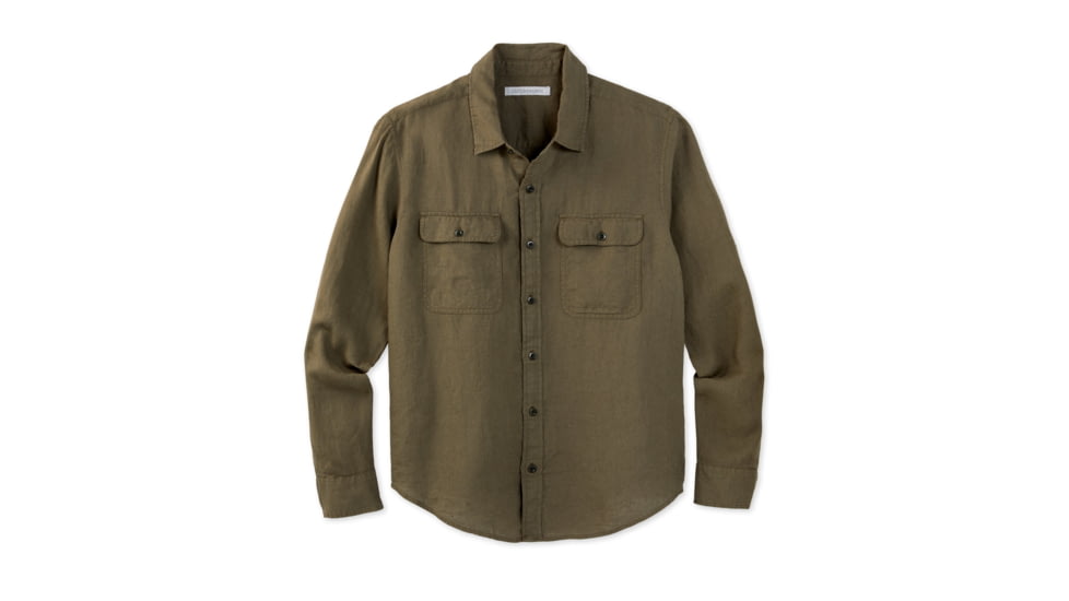 Outerknown Windward Linen Shirt - Men's, Final Sale, Khaki, Extra Large, 1310187-KHK-XX-XL