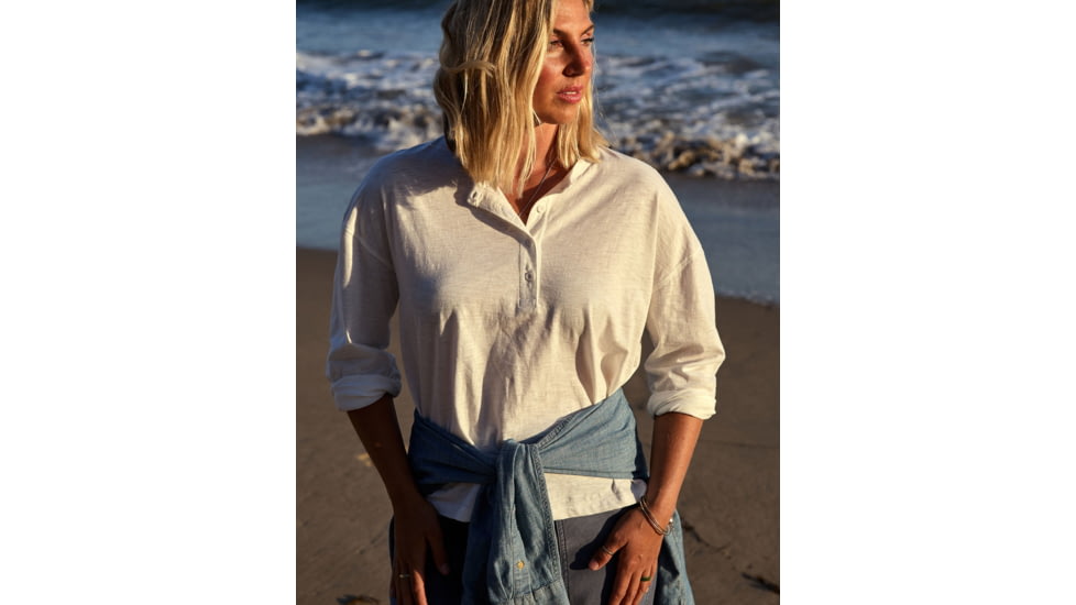 Outerknown Saltwater Slub Henley - Women's, Final Sale, Salt, Extra Small, 2212004-SLT-XX-XS