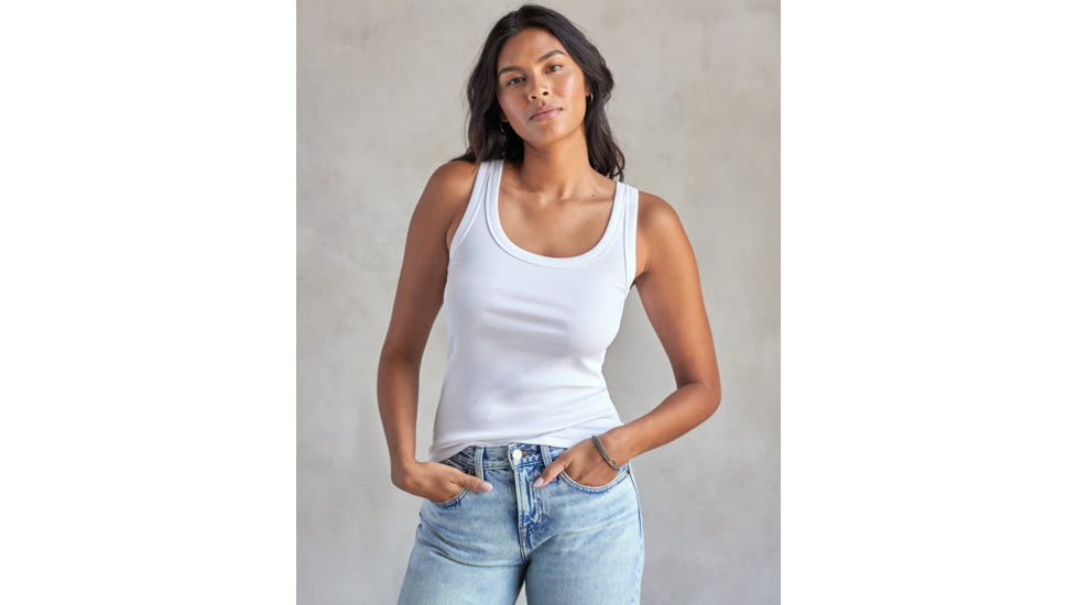 Outerknown Sojourn Ribbed Tank - Women's, Bright White, Medium, 2220021-BWI-XX-M