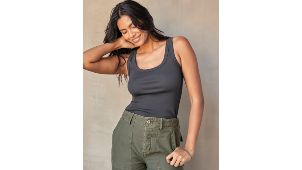 Outerknown Sojourn Ribbed Tank - Women's, Washed Black, Large, 2220021-WCK-XX-L