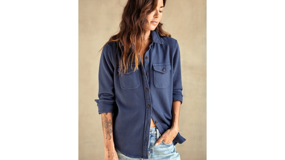 Outerknown Chroma Blanket Shirt - Women's, Marine, Extra Small, 2310087-MRN-XX-XS