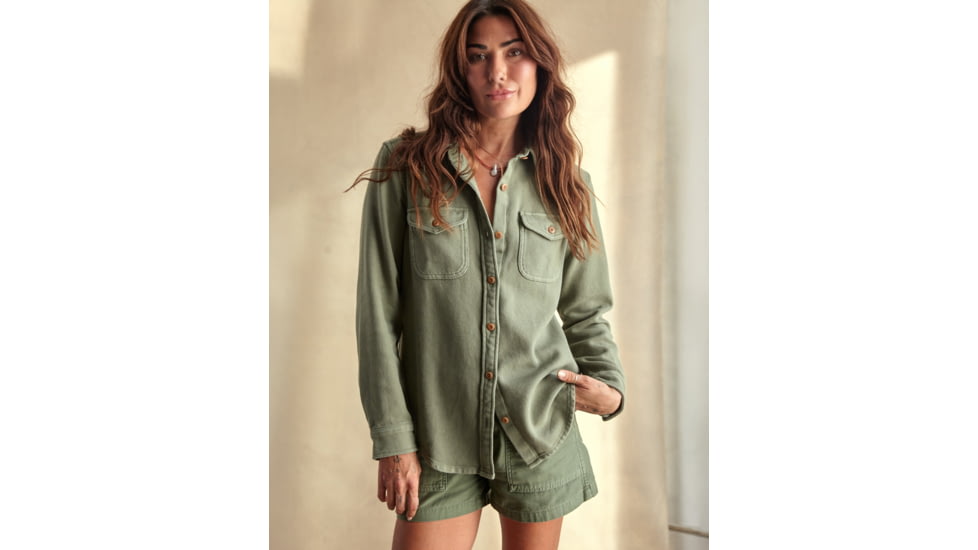 Outerknown Chroma Blanket Shirt - Women's, Off Duty Drab, Extra Small, 2310087-ODD-XX-XS