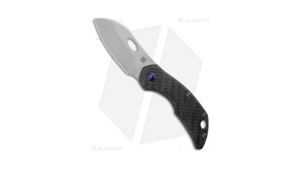 Olamic Cutlery Busker Largo Folding Knife, 2.50in, CPM MagnaCut, Sheepsfoot Blade, Titanium Black/Blue Handle, Steel/Black/Blue, 5.875in, BHQ-189599