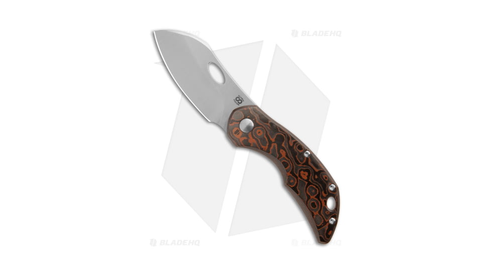 Olamic Cutlery Busker Largo Folding Knife, 2.50in, CPM MagnaCut, Sheepsfoot Blade, Titanium Black/Brown/Gray Handle, Steel/Black/Brown/Gray, 5.875in, BHQ-189603
