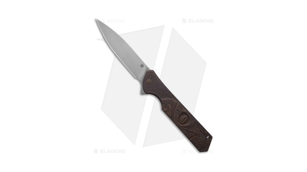 Olamic Cutlery Rainmaker Folding Knife, 4.25in, Bohler M390 Stainless Steel, Drop Point Blade, Titanium Brown Handle, Steel/Brown, 9.75in, BHQ-180411