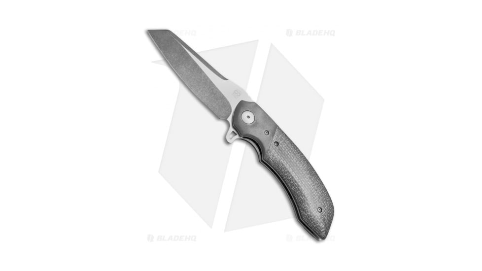 Olamic Cutlery Wayfarer Sheepscliffe Folding Knife, 4.00in, CTS-XHP, Sheepsfoot, Wharncliffe Blade, Carbon Fiber Black/Gray Handle, Steel/Black/Gray, 9.25in, BHQ-50497