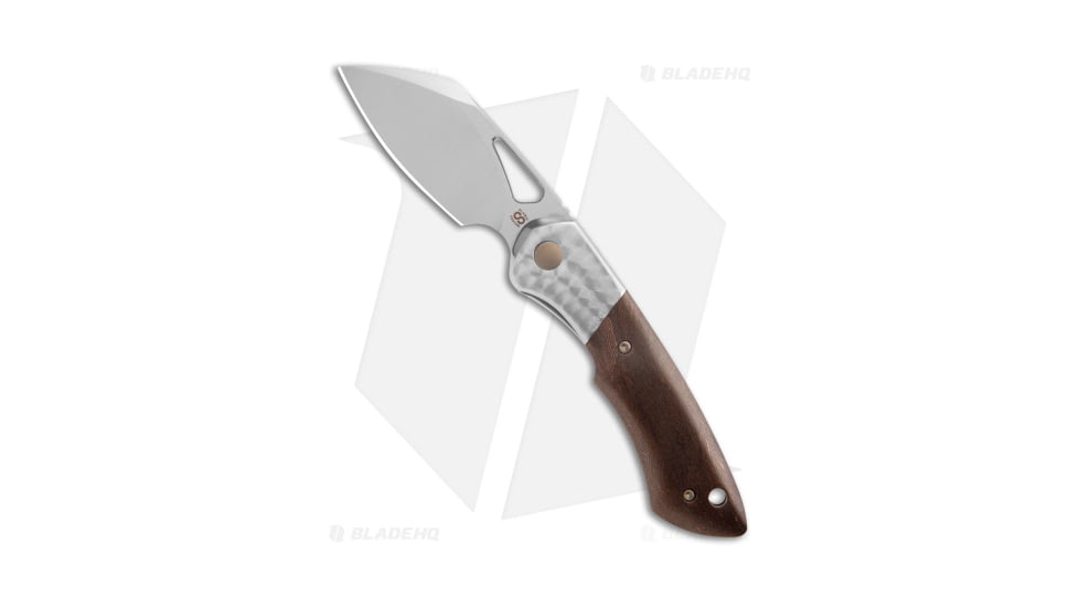 Olamic Cutlery WhipperSnapper BL Folding Knife, 2.875in, CTS-XHP, Sheepsfoot Blade, Titanium Gray/Brown Handle, Steel/Gray/Brown, 6.875in, BHQ-189609