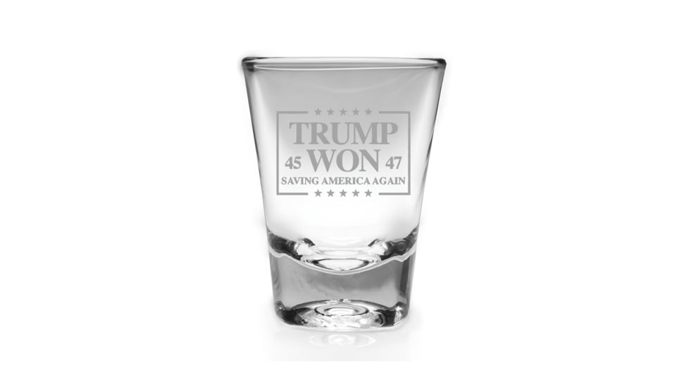 Old Southern Brass Trump Won Saving America Again Laser Engraved Commemorative Shot Glass, Clear, 2 oz, OSB-TRUMPWONSG