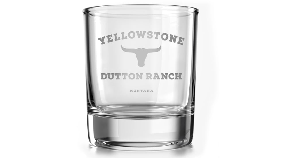 Old Southern Brass Yellowstone Dutton Ranch Whiskey Glass, 1-10oz whiskey glass, YELLOWSTONE WHISKEY GLASS