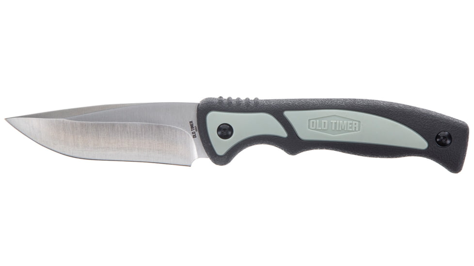 Old Timer Trail Boss Fixed Blade Knife, 3.7 in, 8Cr Stainless Steel Blade, Drop Point Plain Blade, TPE Grip Handle, 1137135