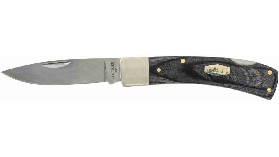 Old Timer Heritage Series 2.8in 5OT Bruin Folding Knife, D2 Blade, Gray Laminate Wood Handle, 1135989