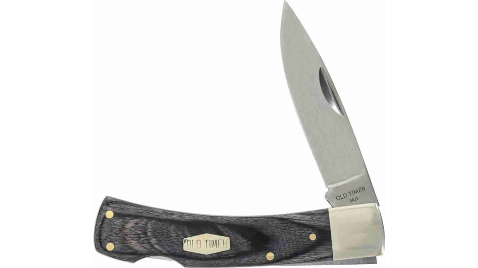 Old Timer Heritage Series 2.8in 5OT Bruin Folding Knife, D2 Blade, Gray Laminate Wood Handle, 1135989