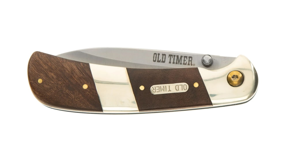 Old Timer Ironwood Assisted Folding Knife, 3in, 7Cr17Mov Stainless Steel Blade, 4in, Wood Handle, 1100028