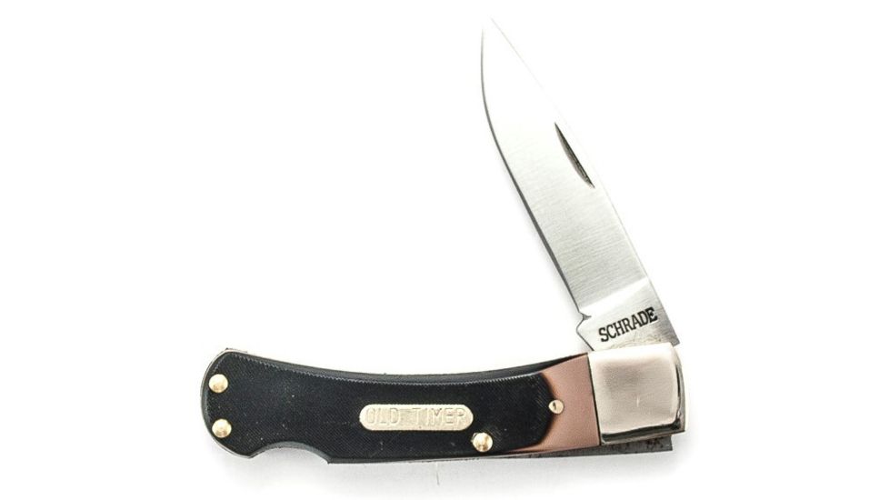 Old Timer Old Timer Bearhead Lockback Knife,2.2in Steel Drop Point Blade,Sawcut Handle,Clam Package 3OTCP