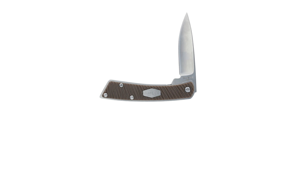 Old Timer Slim Drop Point Folding Knife, 2.6in, 7Cr Stainless Steel, Drop Point Blade, Brown TPE Handle, Clam Pack, 1226419